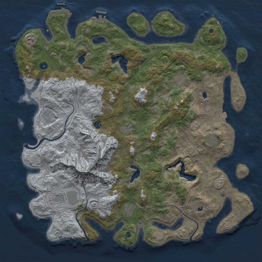 Rust Map: Procedural Map, Size: 5000, Seed: 560454846, 15 Monuments