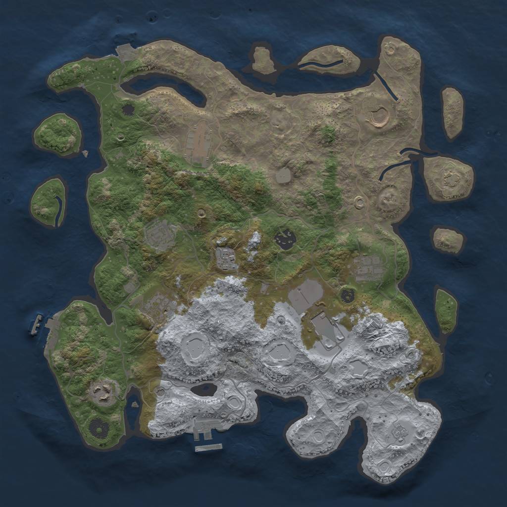 Rust Map: Procedural Map, Size: 3750, Seed: 19958, 17 Monuments