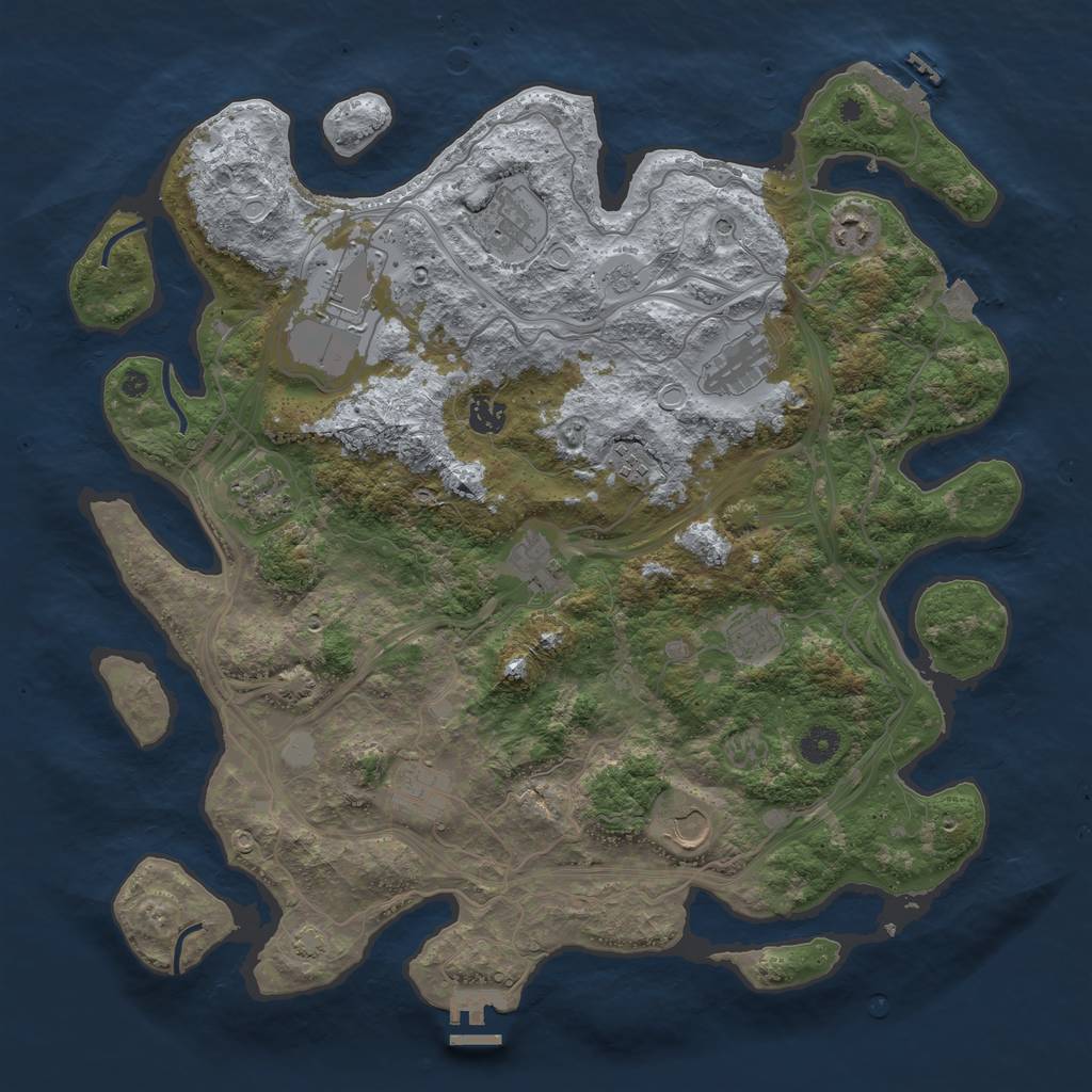 Rust Map: Procedural Map, Size: 4250, Seed: 1361830056, 19 Monuments