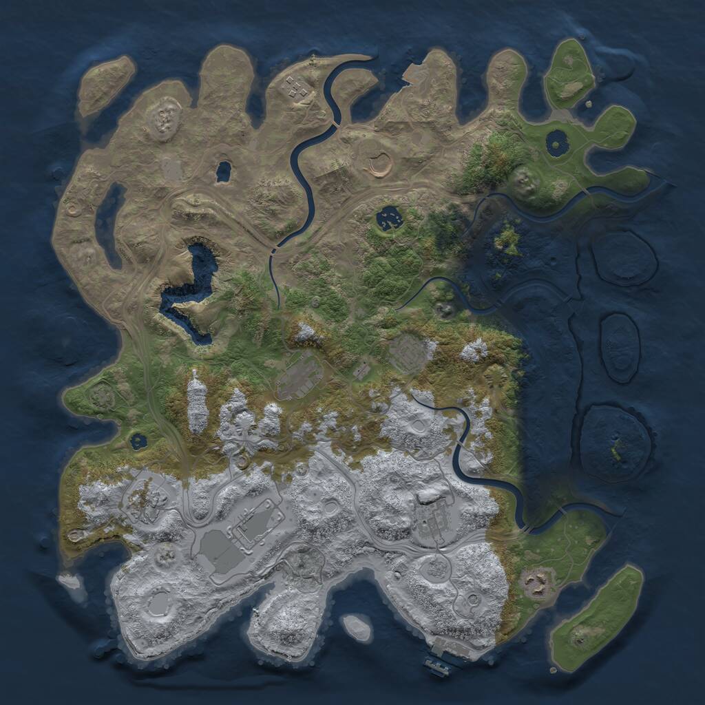 Rust Map: Procedural Map, Size: 4250, Seed: 479437395, 14 Monuments