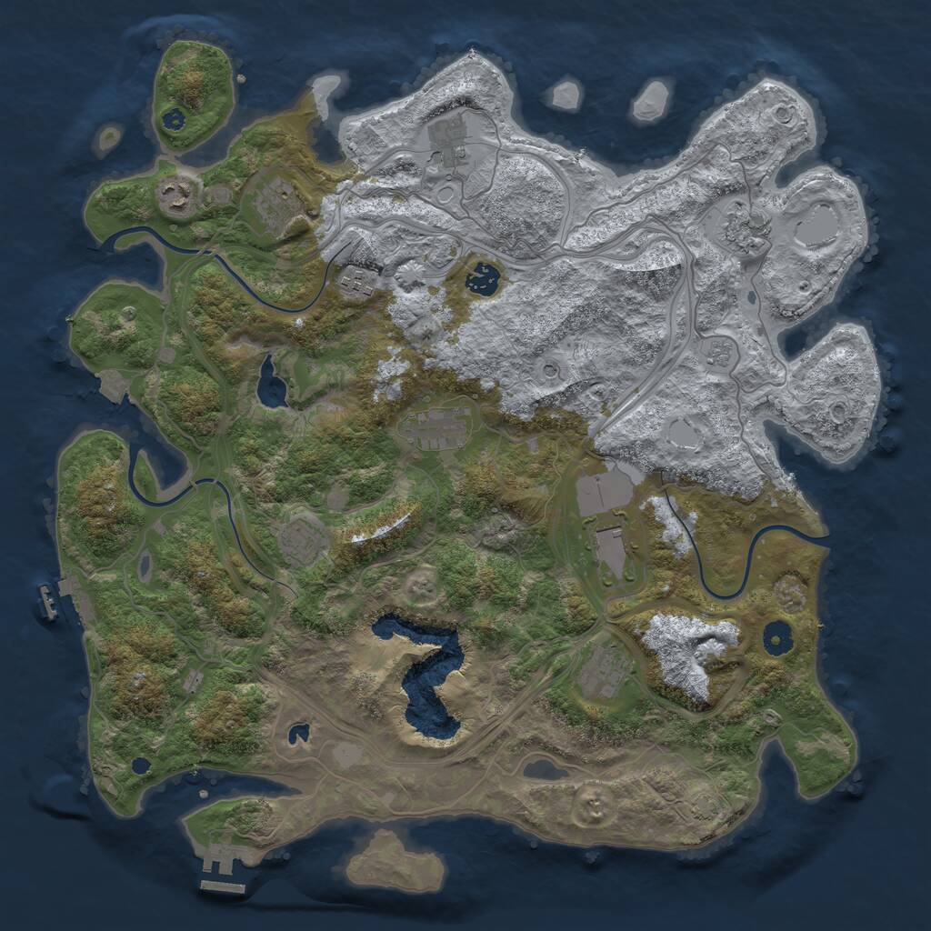 Rust Map: Procedural Map, Size: 4250, Seed: 1145144088, 16 Monuments