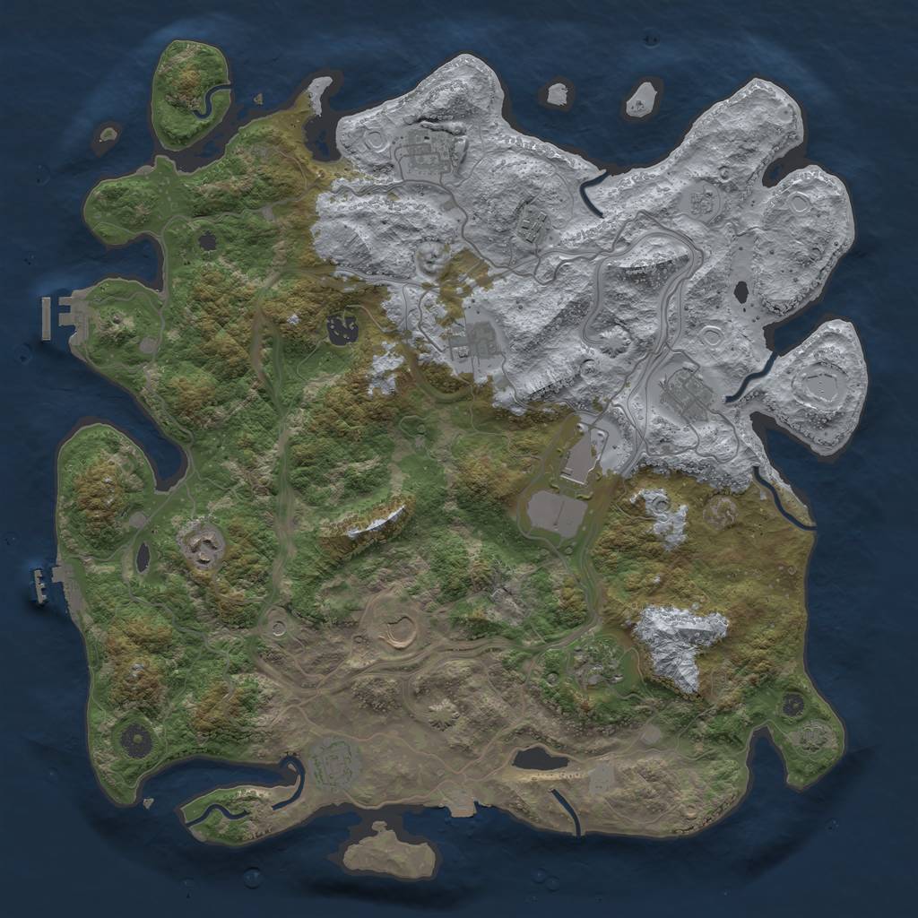 Rust Map: Procedural Map, Size: 4250, Seed: 1145144088, 18 Monuments