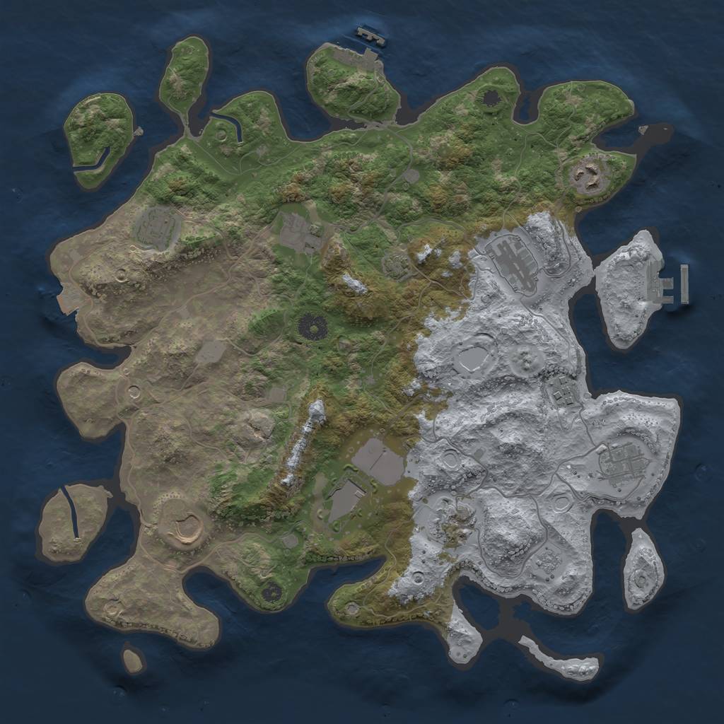 Rust Map: Procedural Map, Size: 3750, Seed: 6852704, 17 Monuments