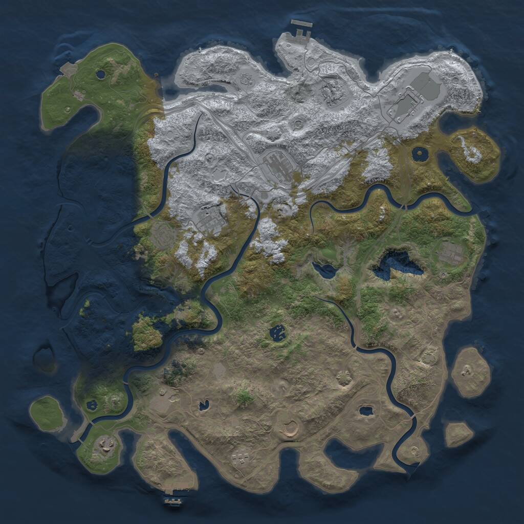 Rust Map: Procedural Map, Size: 4862, Seed: 565988581, 17 Monuments