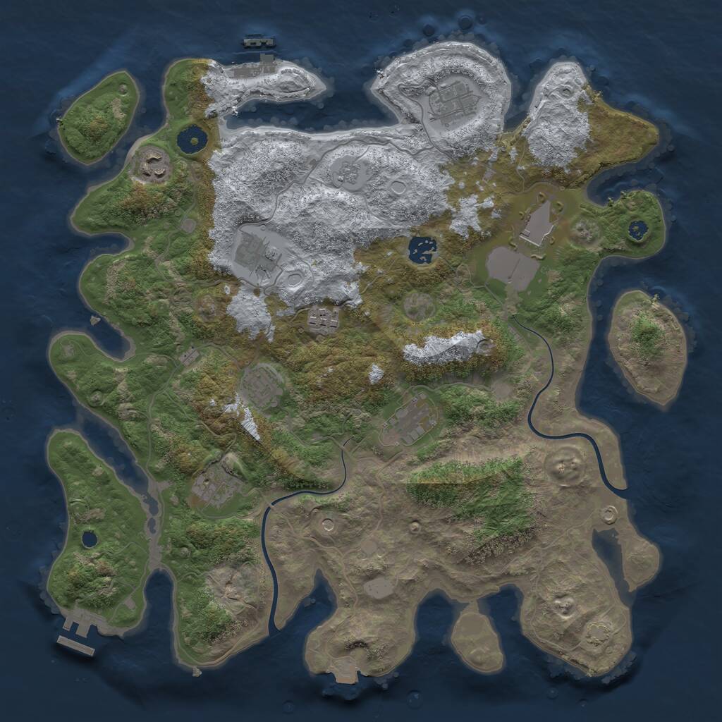 Rust Map: Procedural Map, Size: 3800, Seed: 1355015172, 15 Monuments