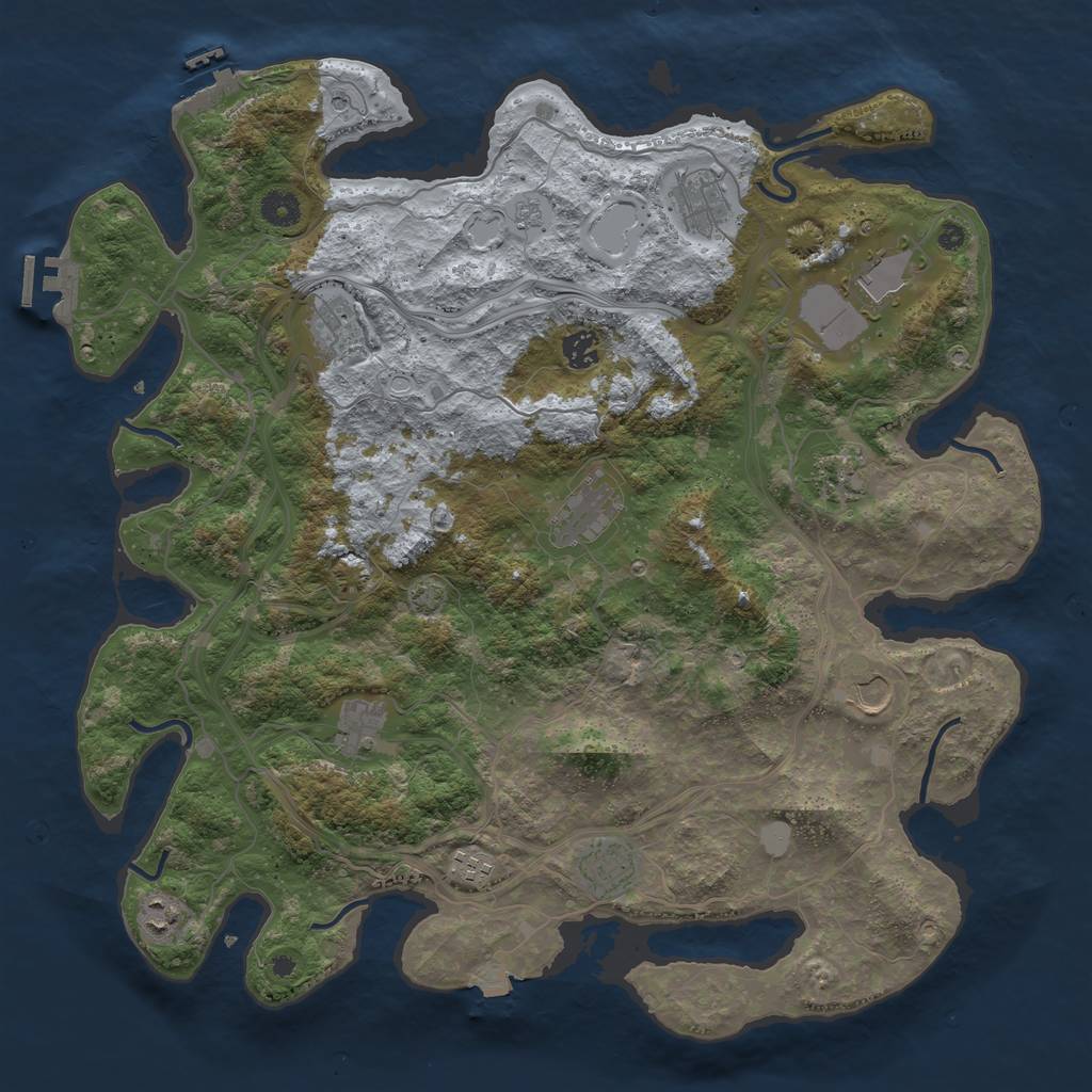 Rust Map: Procedural Map, Size: 4250, Seed: 1854489616, 19 Monuments