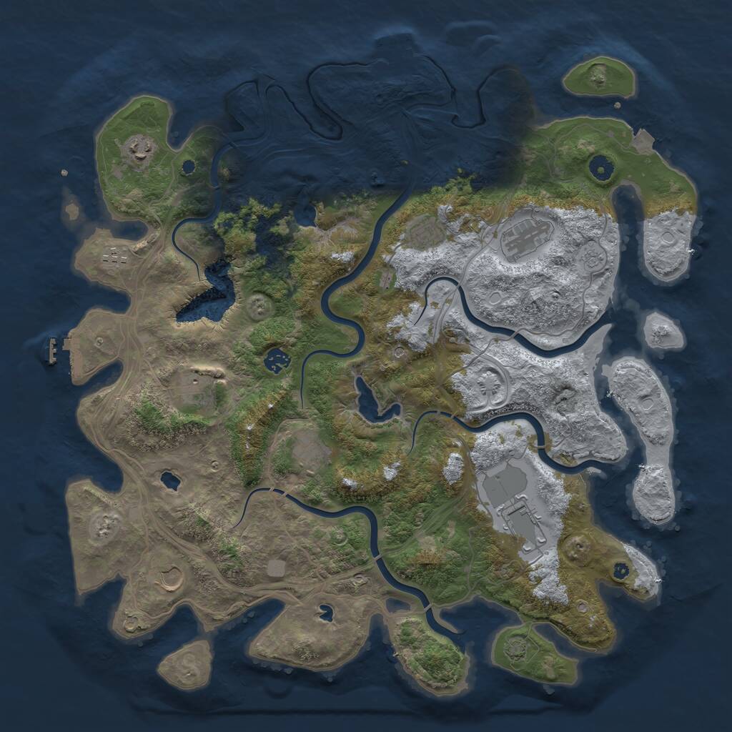 Rust Map: Procedural Map, Size: 4500, Seed: 21234624, 15 Monuments