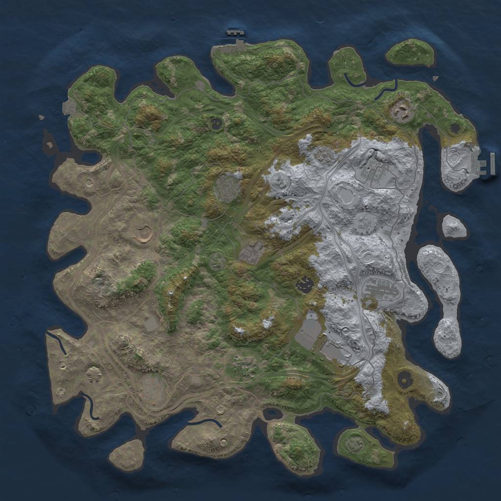 Rust Map: Procedural Map, Size: 4500, Seed: 21234624, 19 Monuments