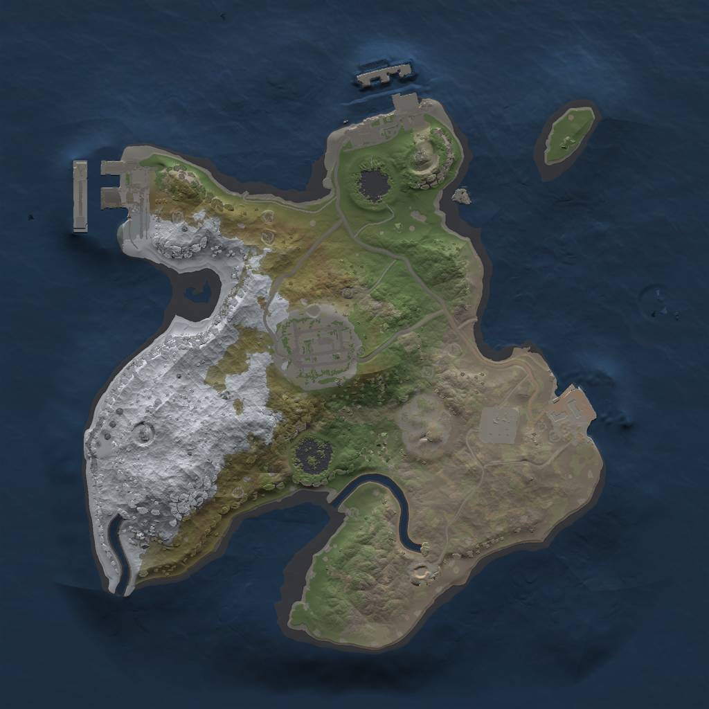 Rust Map: Procedural Map, Size: 2000, Seed: 24113, 6 Monuments