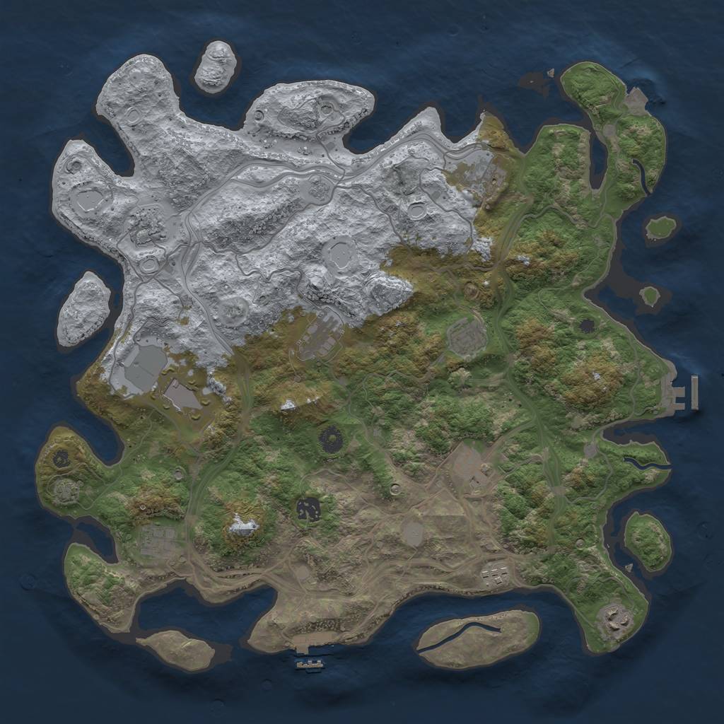 Rust Map: Procedural Map, Size: 4250, Seed: 88600174, 18 Monuments