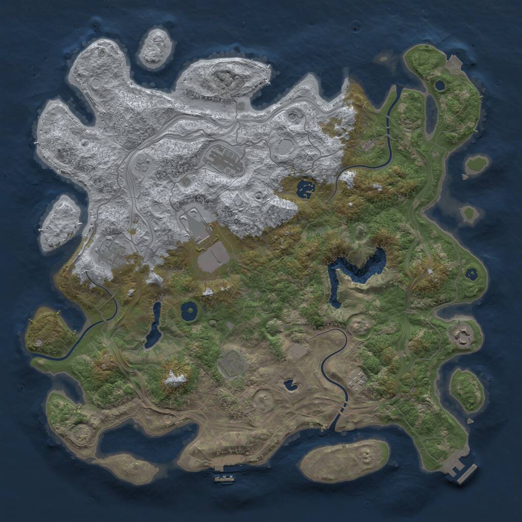Rust Map: Procedural Map, Size: 4250, Seed: 88600174, 13 Monuments