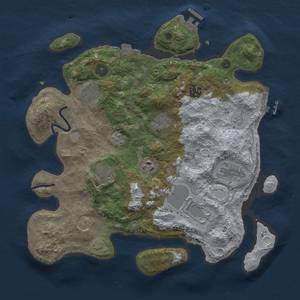 Thumbnail Rust Map: Procedural Map, Size: 3500, Seed: 232407077, 16 Monuments