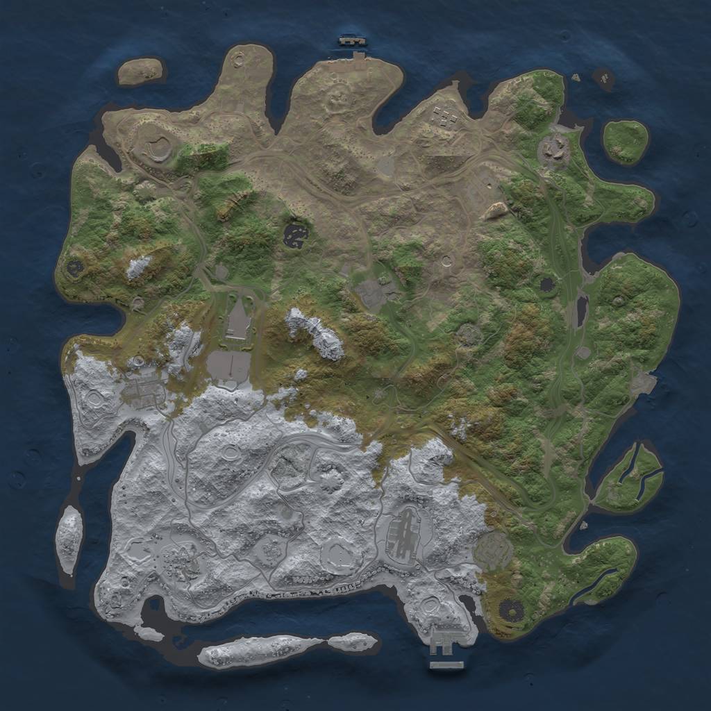 Rust Map: Procedural Map, Size: 4250, Seed: 880758446, 19 Monuments