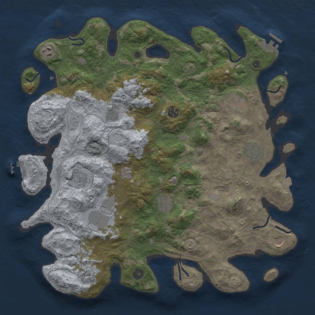 Rust Map: Procedural Map, Size: 4250, Seed: 2188832, 19 Monuments