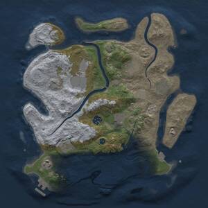 Thumbnail Rust Map: Procedural Map, Size: 3500, Seed: 2138798059, 14 Monuments