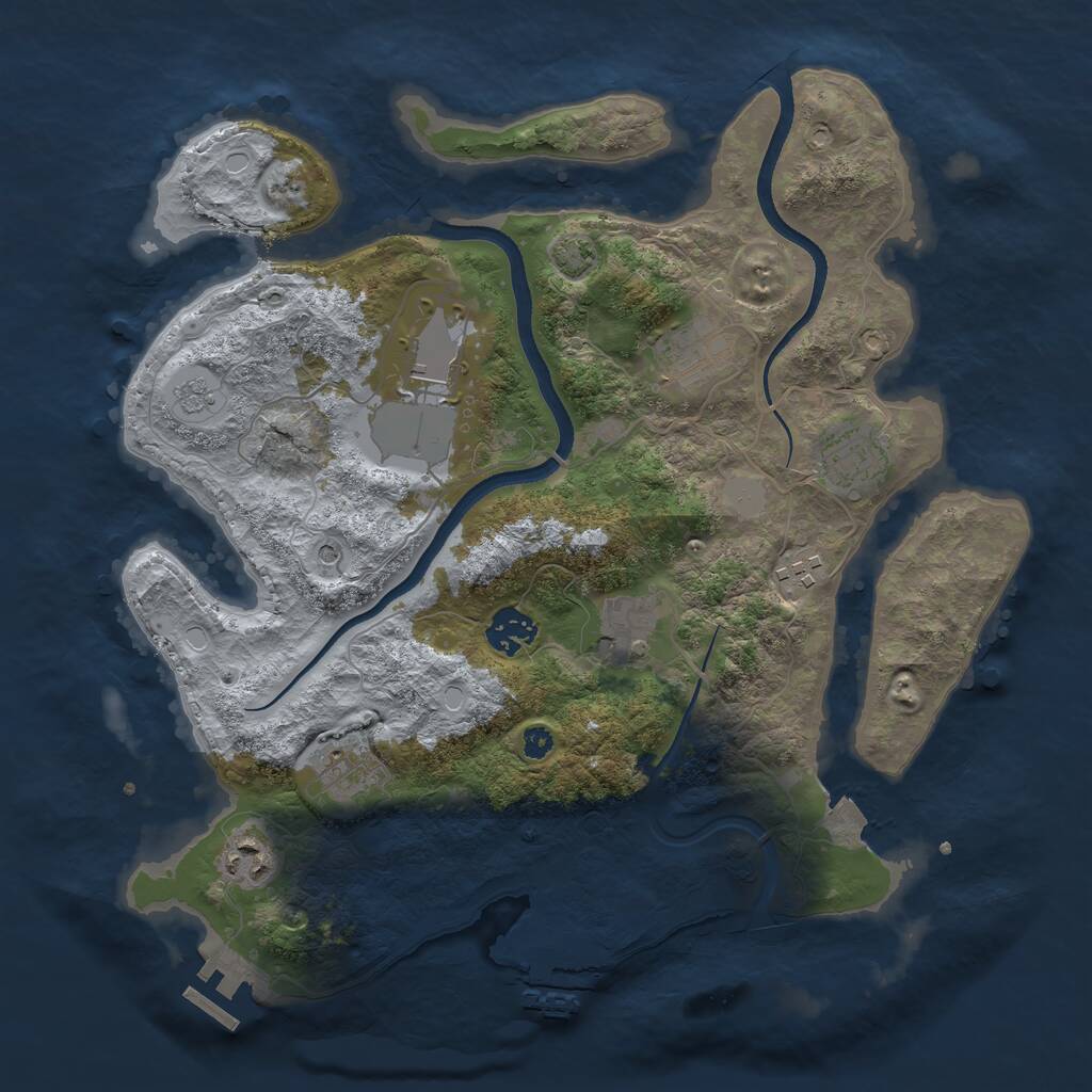 Rust Map: Procedural Map, Size: 3500, Seed: 2138798059, 14 Monuments