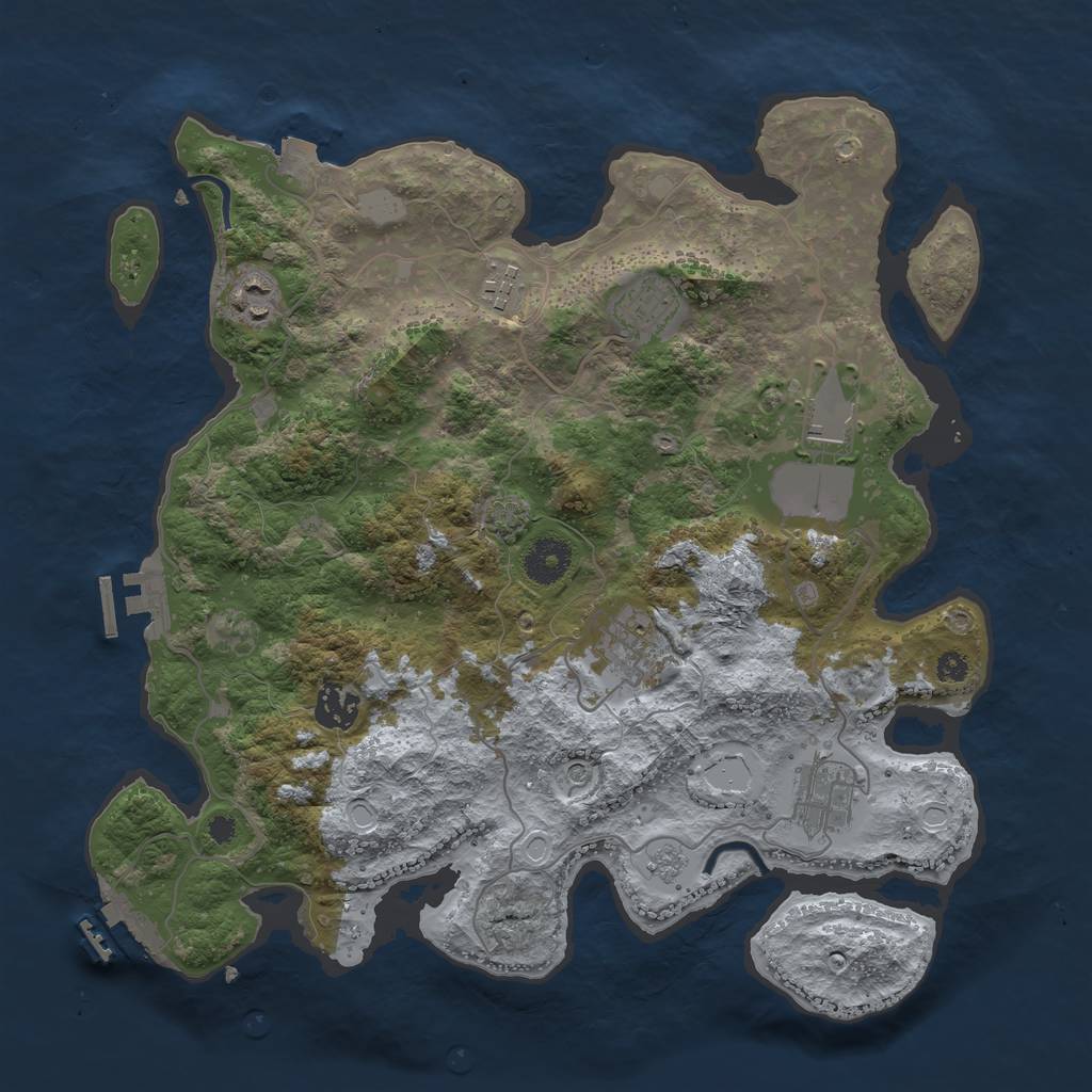 Rust Map: Procedural Map, Size: 3560, Seed: 294969076, 15 Monuments