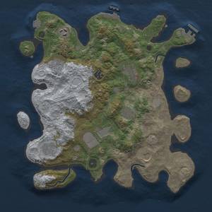 Thumbnail Rust Map: Procedural Map, Size: 3500, Seed: 1159276345, 16 Monuments