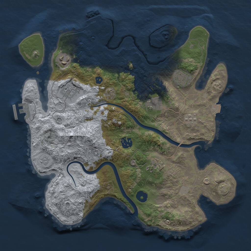 Rust Map: Procedural Map, Size: 3350, Seed: 462598482, 13 Monuments