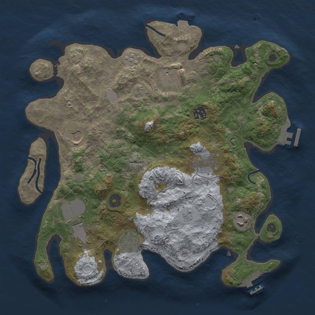 Rust Map: Procedural Map, Size: 3500, Seed: 35482, 16 Monuments