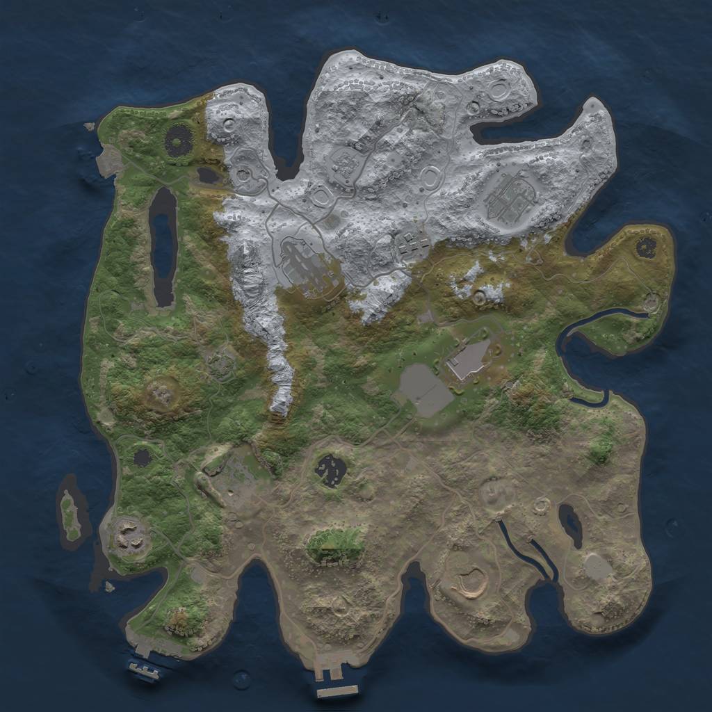 Rust Map: Procedural Map, Size: 3500, Seed: 4090, 16 Monuments