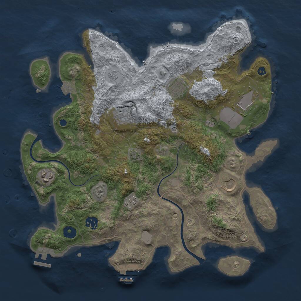 Rust Map: Procedural Map, Size: 3500, Seed: 1406392, 13 Monuments