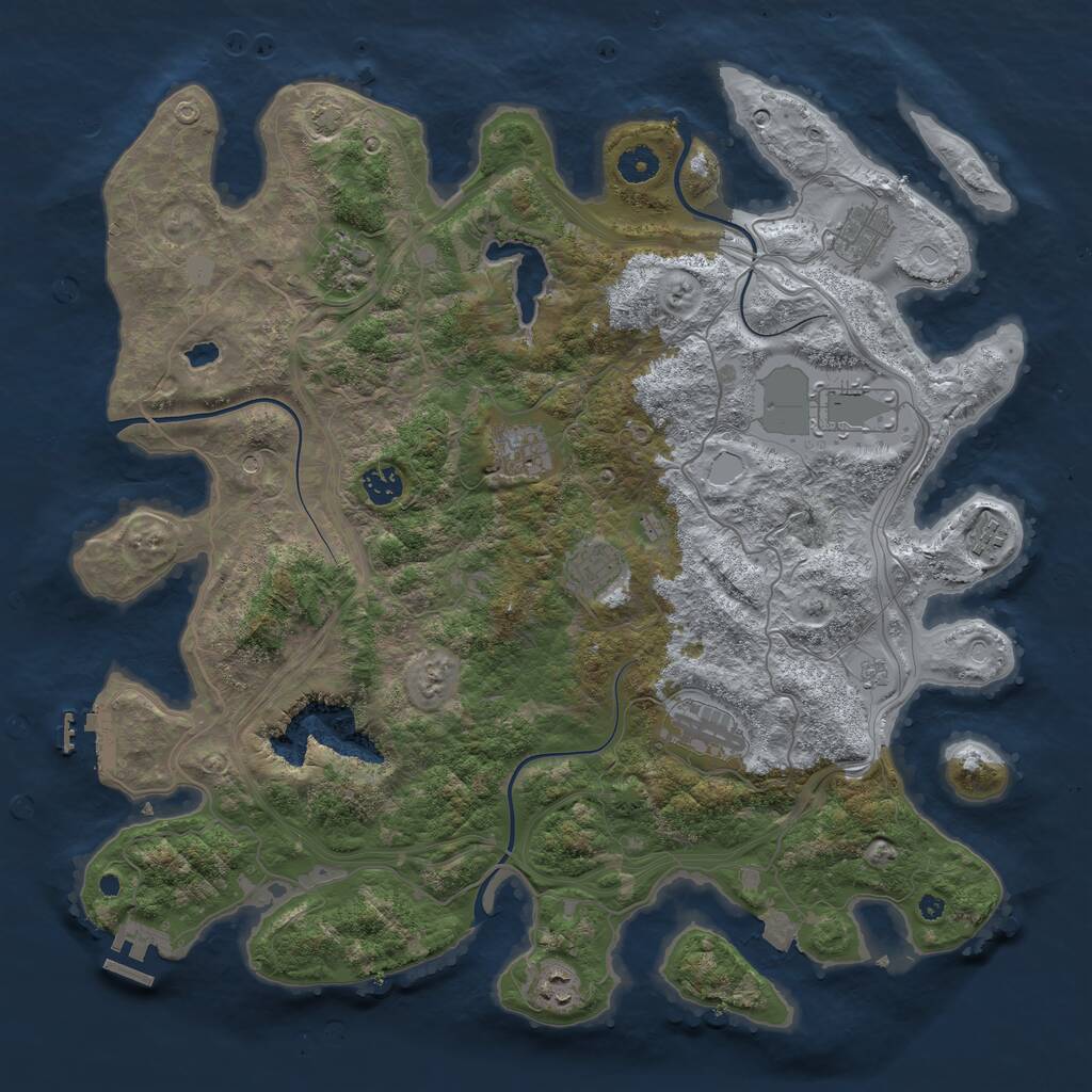 Rust Map: Procedural Map, Size: 4250, Seed: 7638764, 15 Monuments