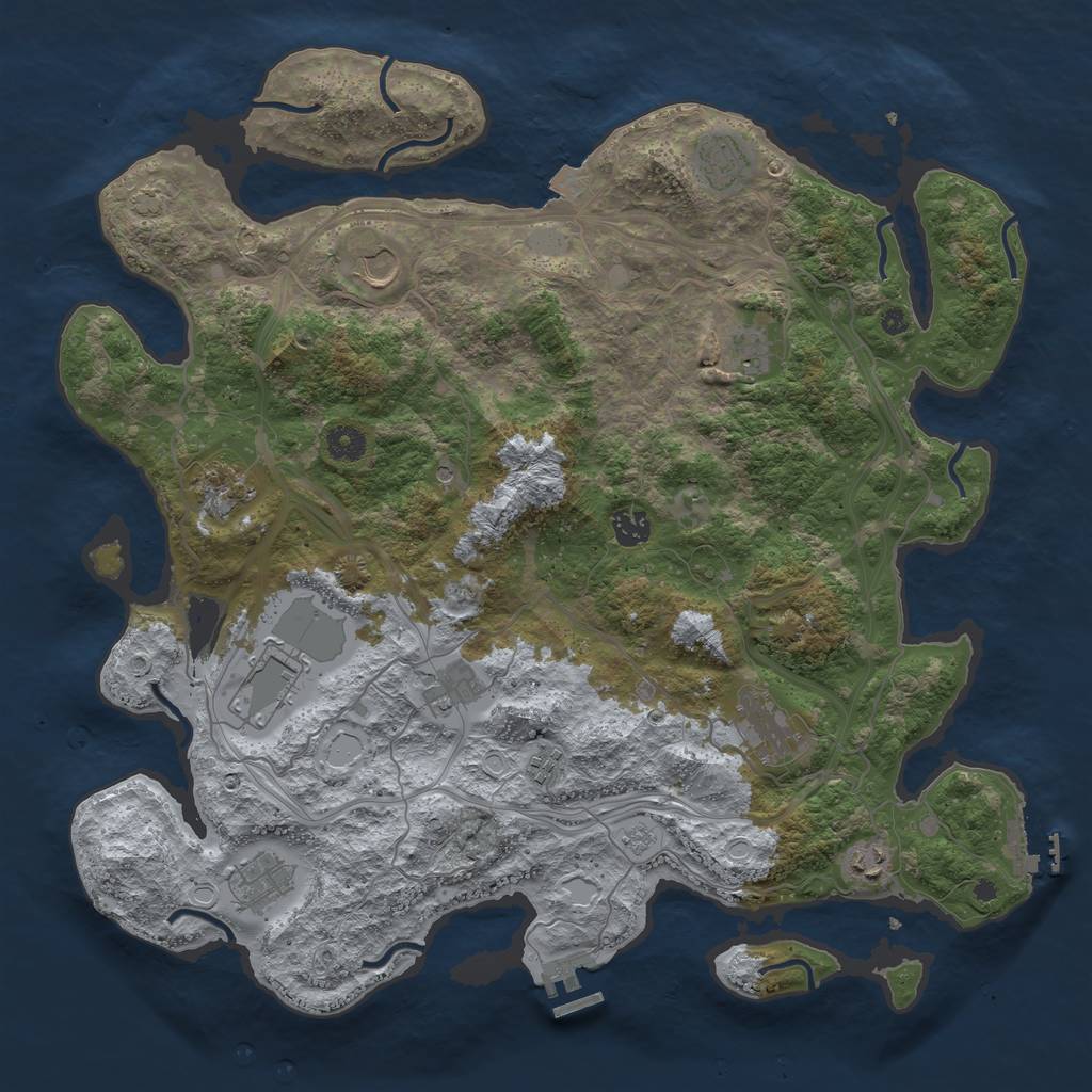 Rust Map: Procedural Map, Size: 4250, Seed: 1270582363, 19 Monuments