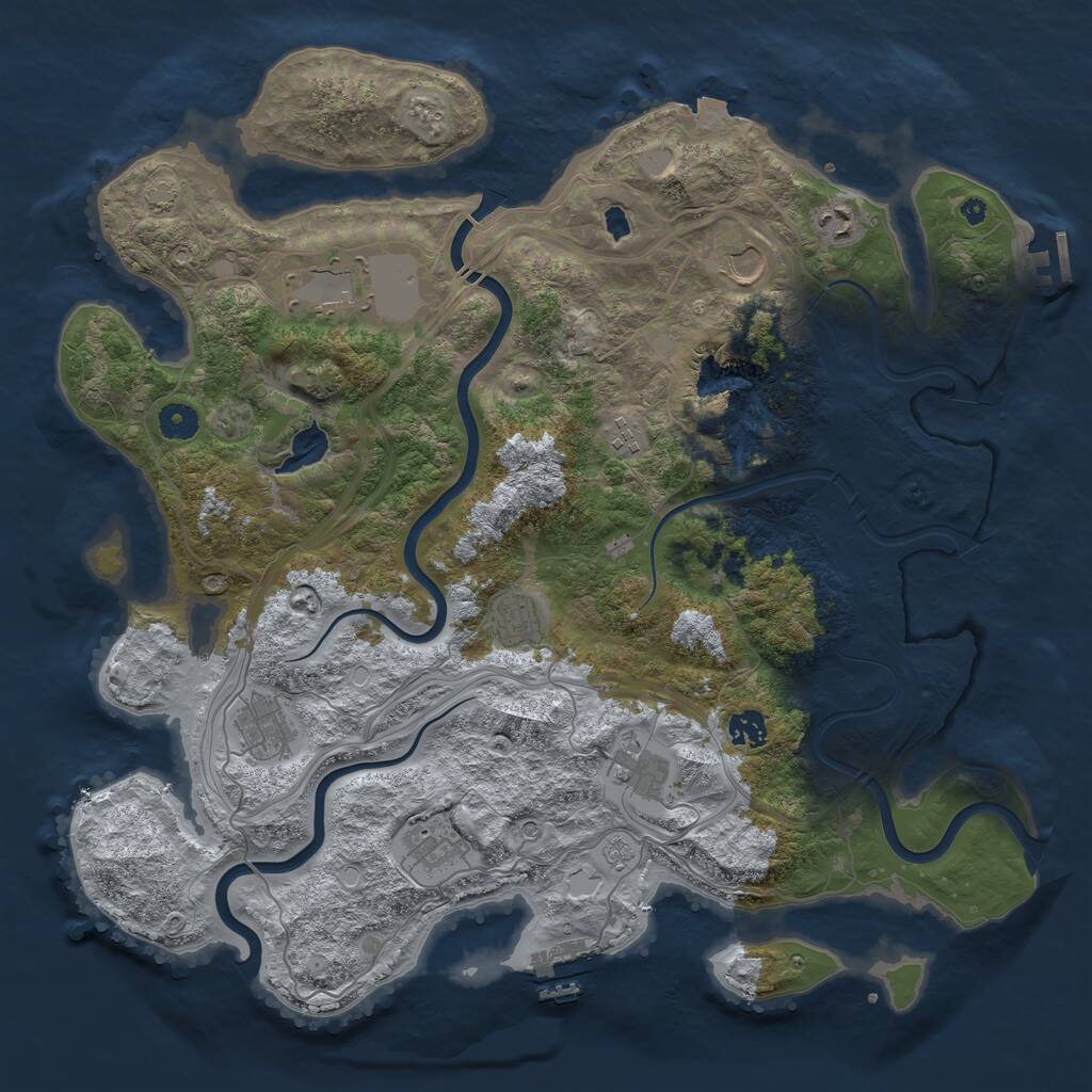 Rust Map: Procedural Map, Size: 4250, Seed: 1270582363, 15 Monuments