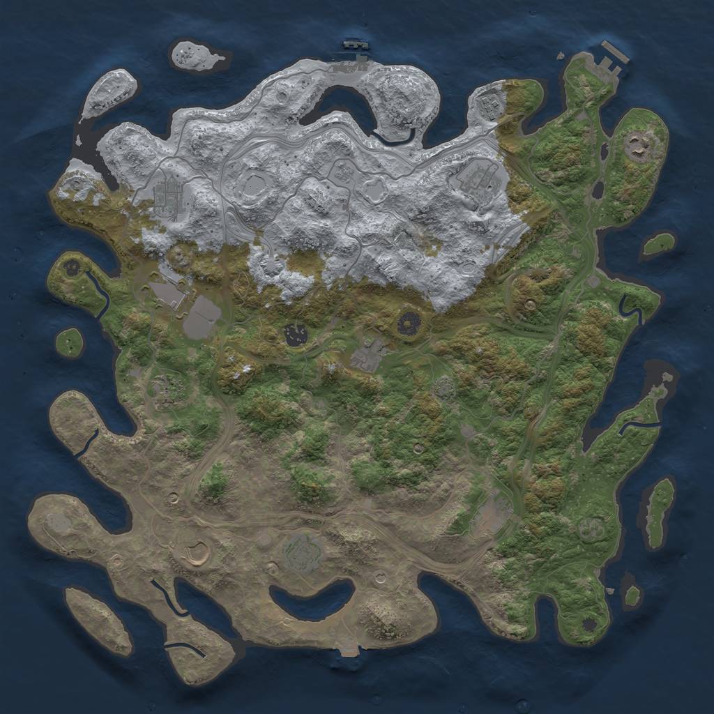 Rust Map: Procedural Map, Size: 4500, Seed: 1919657320, 19 Monuments