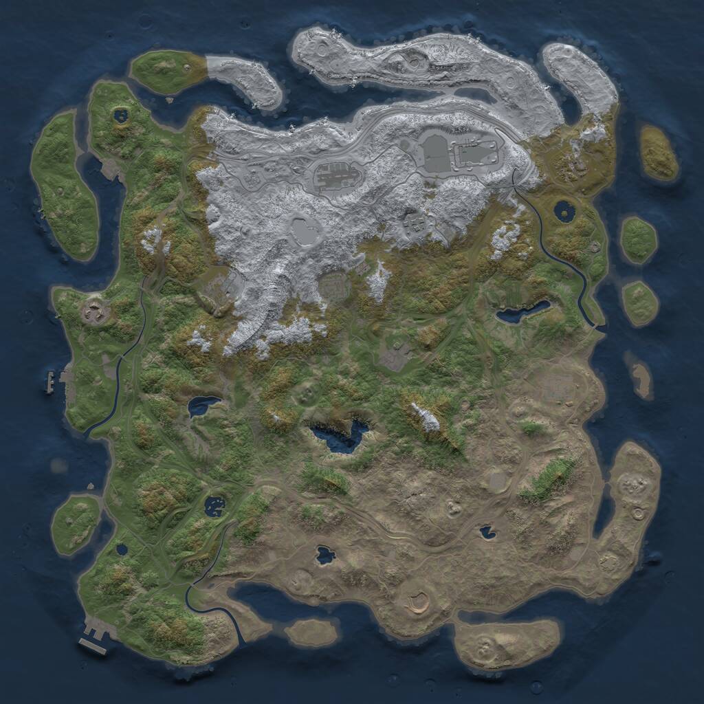 Rust Map: Procedural Map, Size: 4995, Seed: 5, 17 Monuments