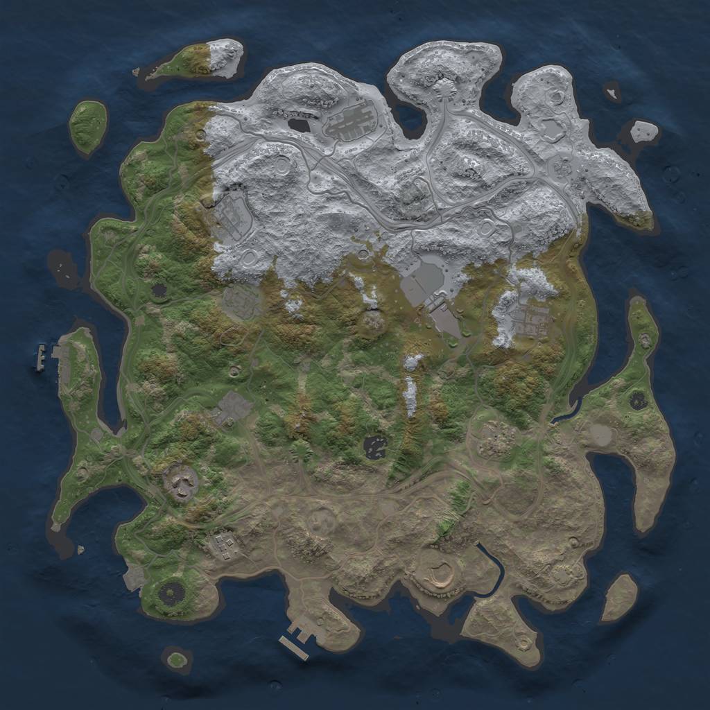 Rust Map: Procedural Map, Size: 4250, Seed: 1497994166, 19 Monuments
