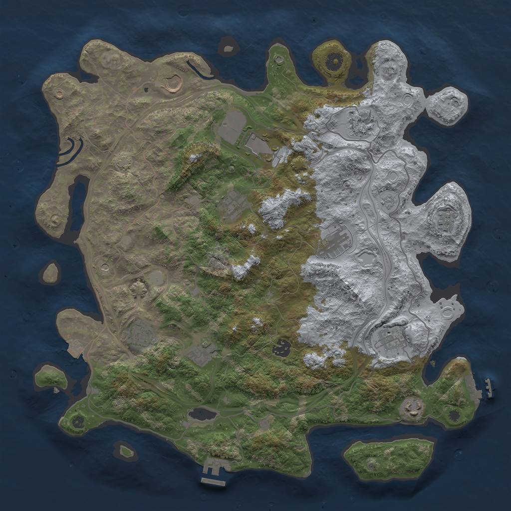 Rust Map: Procedural Map, Size: 4250, Seed: 93, 19 Monuments