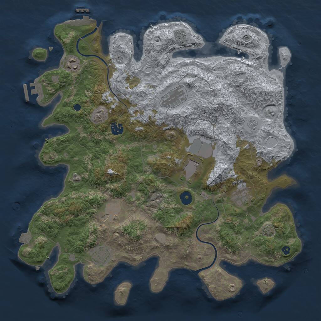 Rust Map: Procedural Map, Size: 3750, Seed: 1532347760, 14 Monuments