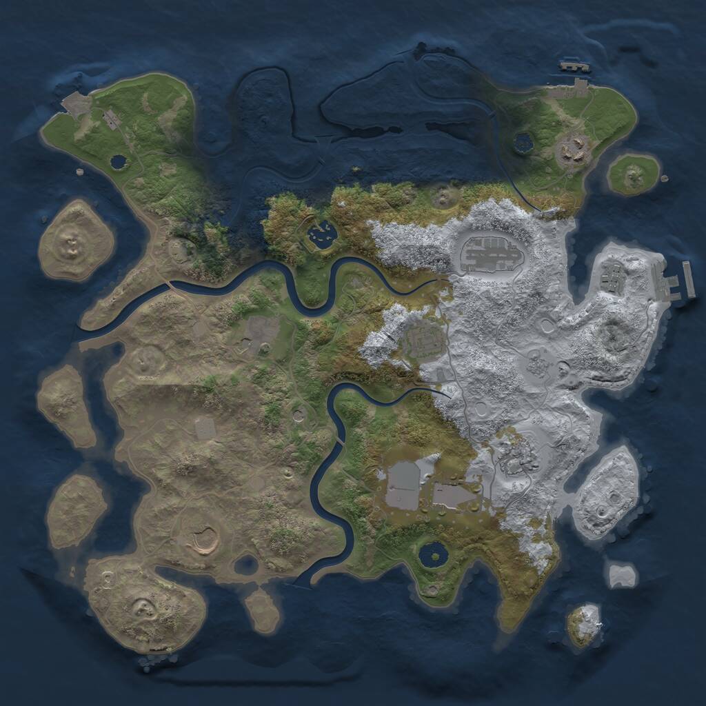 Rust Map: Procedural Map, Size: 3850, Seed: 1539371313, 15 Monuments