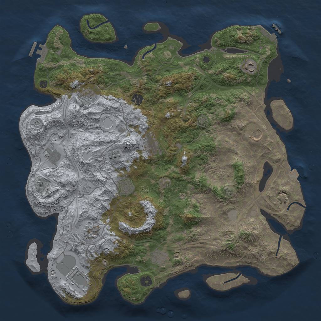 Rust Map: Procedural Map, Size: 4250, Seed: 426715288, 19 Monuments