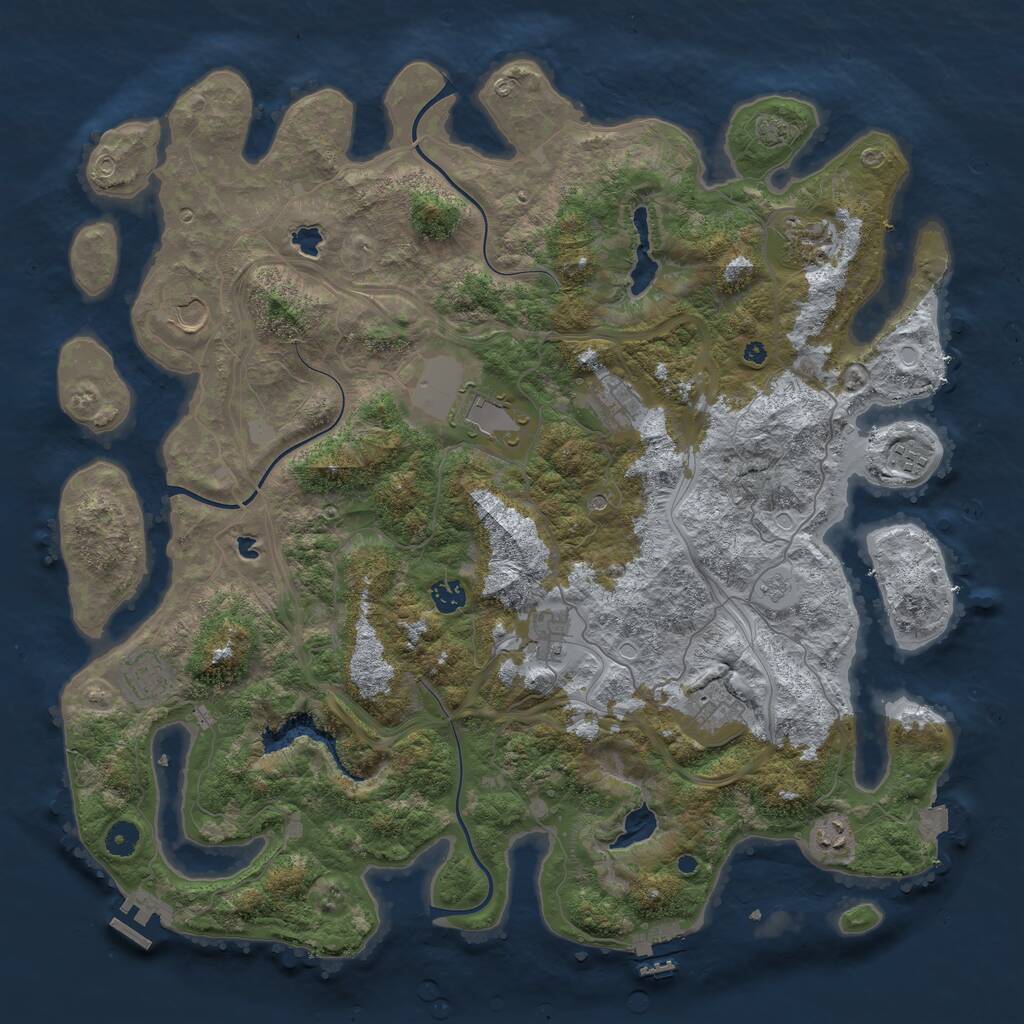Rust Map: Procedural Map, Size: 4500, Seed: 18460799, 16 Monuments