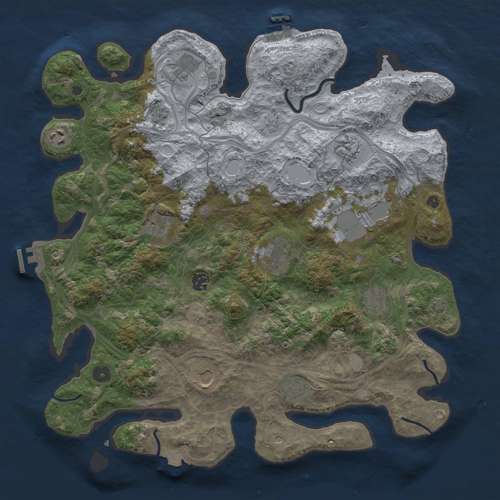 Rust Map: Procedural Map, Size: 4250, Seed: 496656610, 19 Monuments