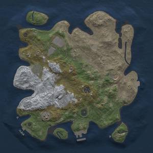 Thumbnail Rust Map: Procedural Map, Size: 3500, Seed: 1455418326, 16 Monuments