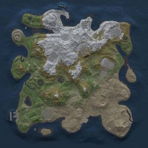 Thumbnail Rust Map: Procedural Map, Size: 3500, Seed: 491824276, 17 Monuments