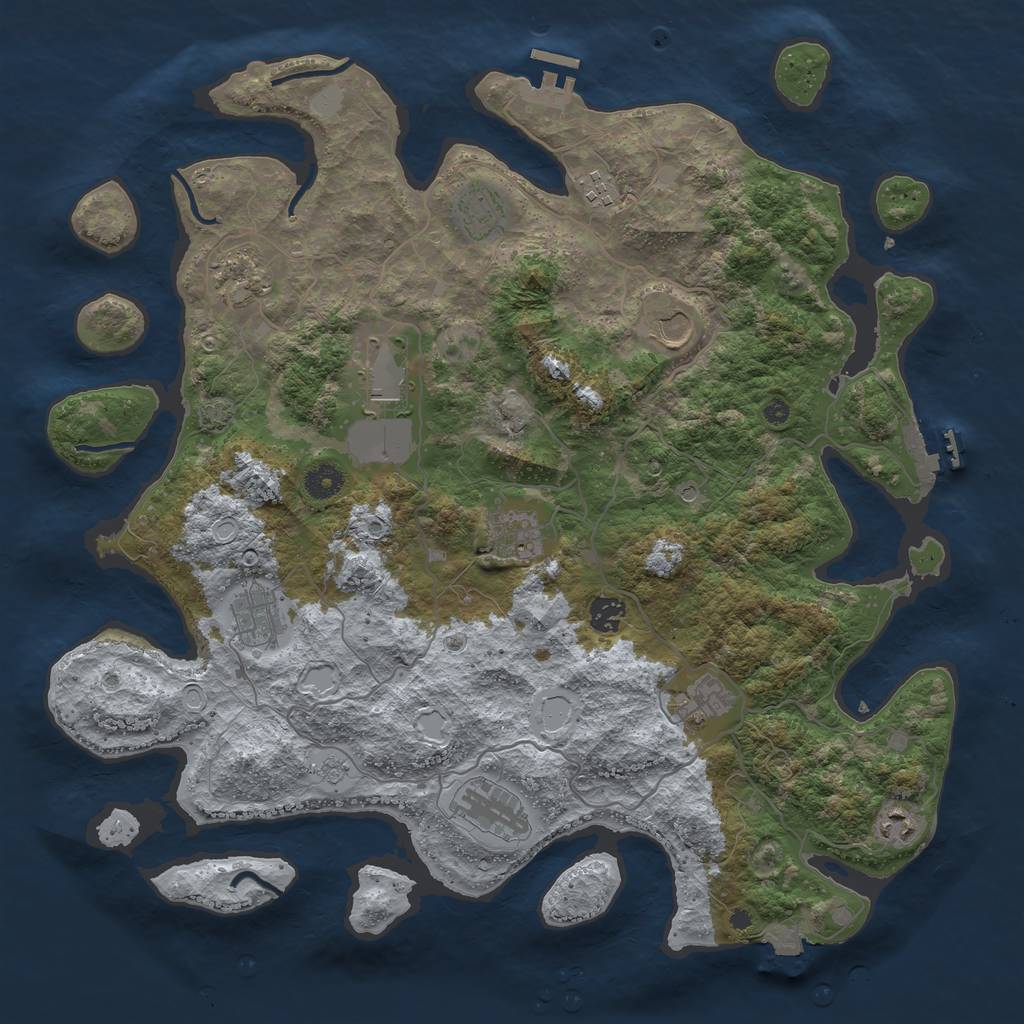 Rust Map: Procedural Map, Size: 4200, Seed: 111903191, 19 Monuments