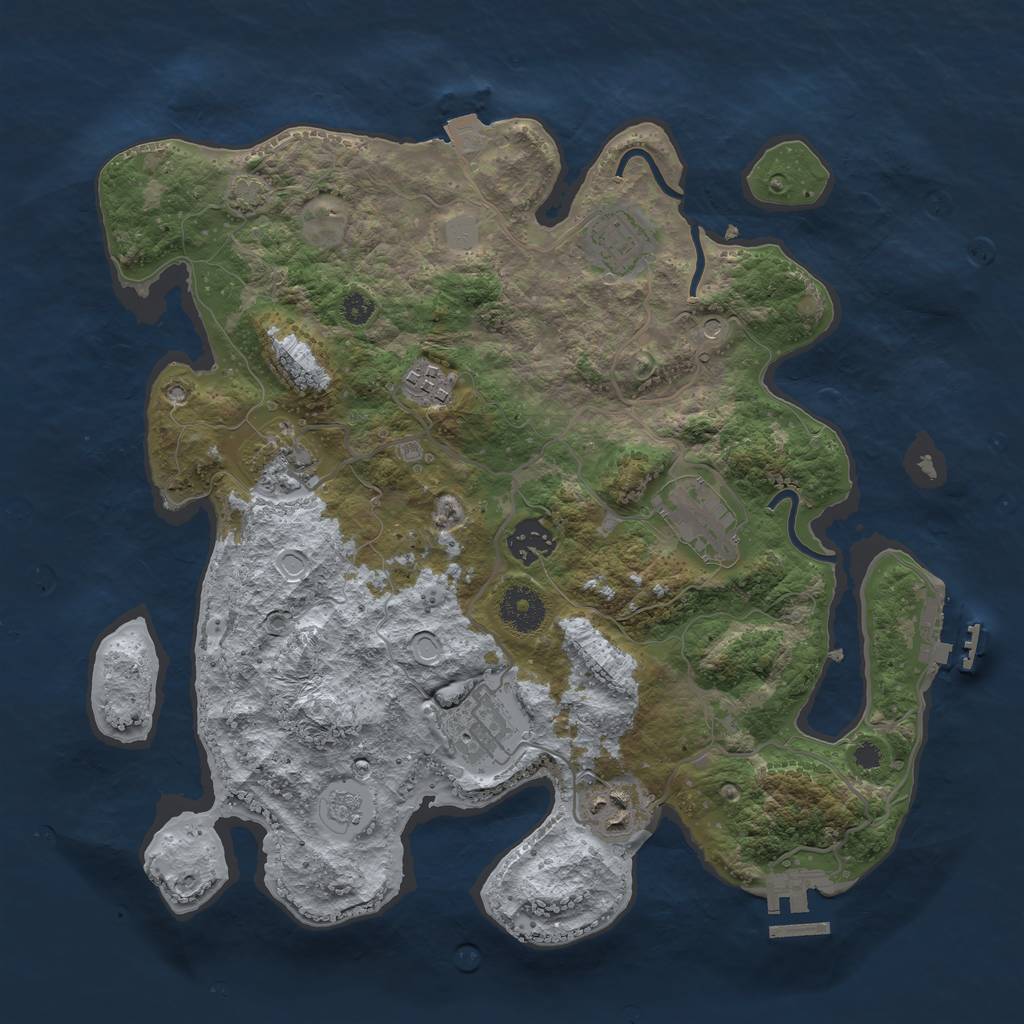 Rust Map: Procedural Map, Size: 3400, Seed: 335478, 15 Monuments