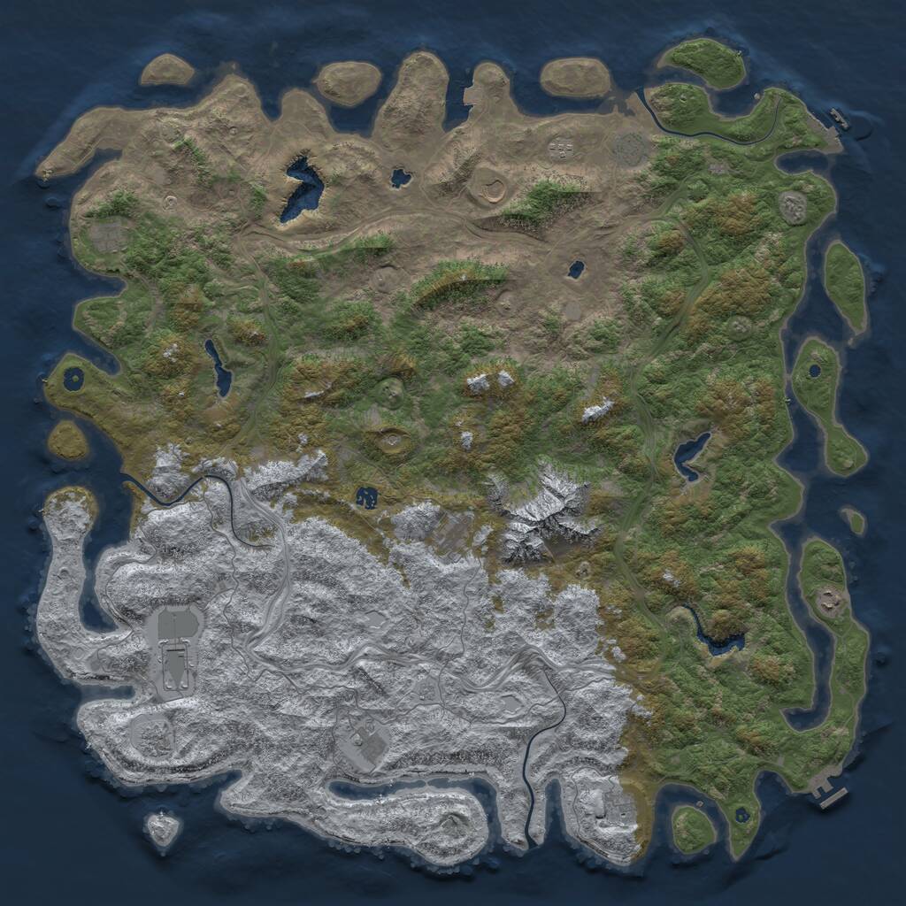 Rust Map: Procedural Map, Size: 6000, Seed: 199864188, 17 Monuments