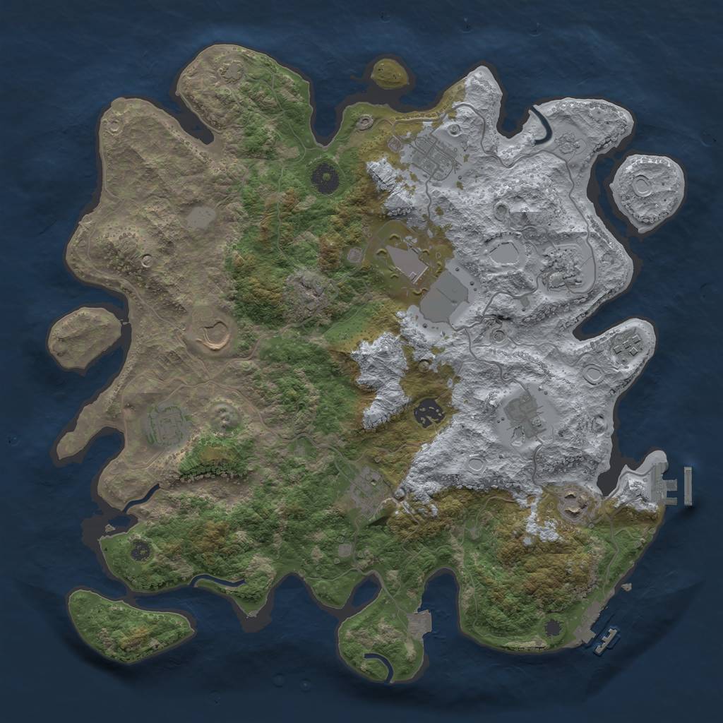 Rust Map: Procedural Map, Size: 3800, Seed: 8162024, 18 Monuments