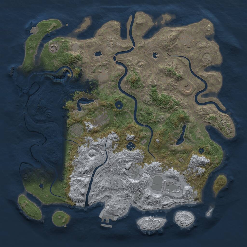 Rust Map: Procedural Map, Size: 4500, Seed: 315686142, 17 Monuments