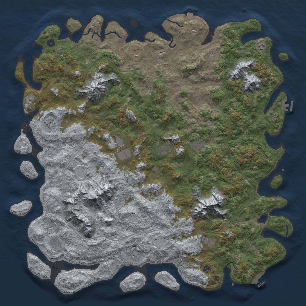 Rust Map: Procedural Map, Size: 6000, Seed: 97138246, 19 Monuments