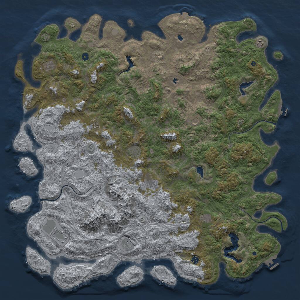 Rust Map: Procedural Map, Size: 6000, Seed: 97138246, 17 Monuments
