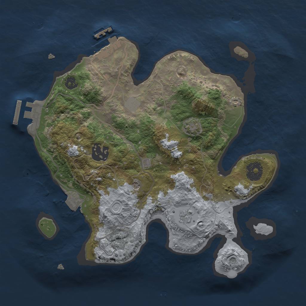Rust Map: Procedural Map, Size: 2515, Seed: 50000, 9 Monuments