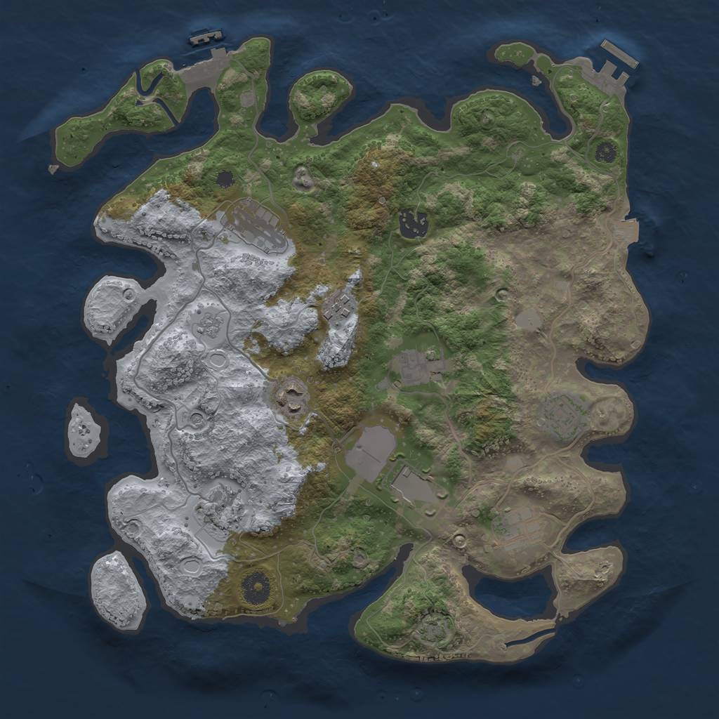 Rust Map: Procedural Map, Size: 3500, Seed: 106726207, 17 Monuments