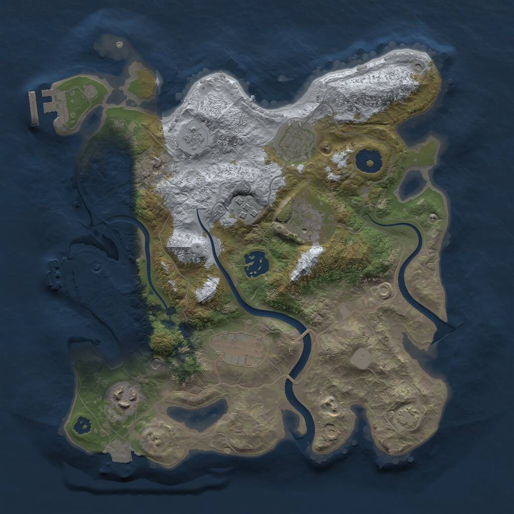 Rust Map: Procedural Map, Size: 3000, Seed: 12671056, 12 Monuments